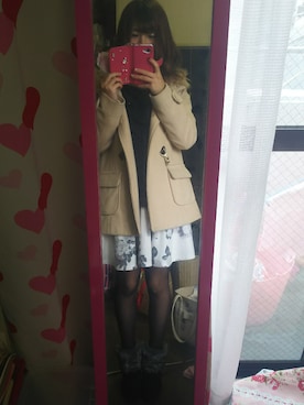 「bye bye（バイバイ）のアイテム（ジャケット/アウター）」を使った、かほさん（レディース・150cm）の冬コーディネート