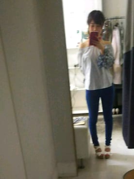 「MERCURYDUO（マーキュリーデュオ）のアイテム（デニムパンツ）」を使った、かほさん（レディース・150cm）の春コーディネート
