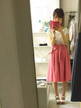 「one way（ワンウェイ）のアイテム（シューズ）」を使った、かほさん（レディース・150cm）の夏コーディネート