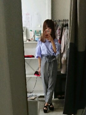 「bye bye（バイバイ）のアイテム（パンツ）」を使った、かほさん（レディース・150cm）の秋コーディネート