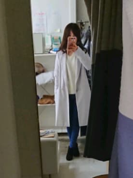 「CECIL McBEE（セシルマクビー）のアイテム（チェスターコート）」を使った、かほさん（レディース・150cm）の冬コーディネート