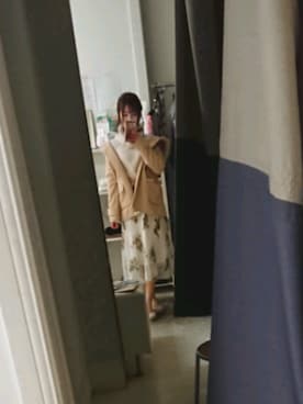 「花柄」｜「アイテム（ダッフルコート）」を使った、かほさん（レディース・150cm）の冬コーディネート