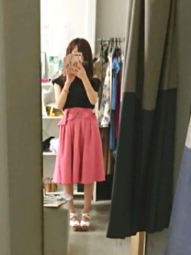 「アシメニット」｜かほさん（レディース・150cm）の夏コーディネート