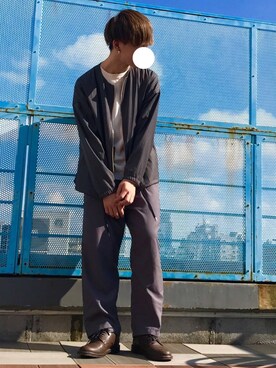 「グレーコーデ」｜「アイテム（その他アウター）」を使った、るいさん（メンズ・170cm）の秋コーディネート