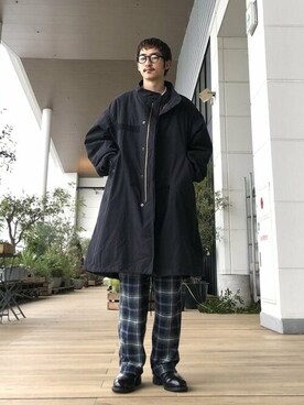 「BEAMS」｜「アイテム（モッズコート）」を使った、BEAMS HEART MENさん（メンズ・174cm）の冬コーディネート