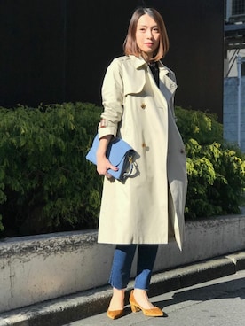 「NANO universe（ナノユニバース）のアイテム（トレンチコート）」を使った、nano・universe lady's　STAFFさん（レディース・163cm）の冬コーディネート
