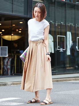 「ラップスカート」｜nano・universe lady's　STAFFさん（レディース・163cm）の春コーディネート