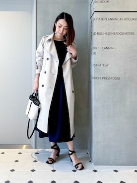 「NANO universe（ナノユニバース）のアイテム（トレンチコート）」を使った、nano・universe lady's　STAFFさん（レディース・163cm）の春コーディネート