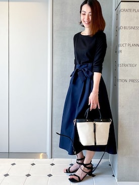 「ドッキングワンピース」｜「アイテム（アクセサリー）」を使った、nano・universe lady's　STAFFさん（レディース・163cm）の春コーディネート