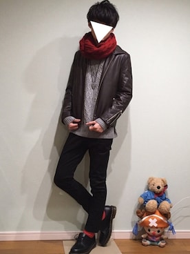 「RAGEBLUE（レイジブルー）のアイテム（チノパンツ）」を使った、taiさん（メンズ・179cm）の冬コーディネート