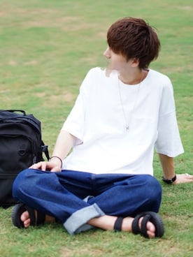 「RAGEBLUE（レイジブルー）のアイテム（デニムパンツ）」を使った、taiさん（メンズ・179cm）の夏コーディネート