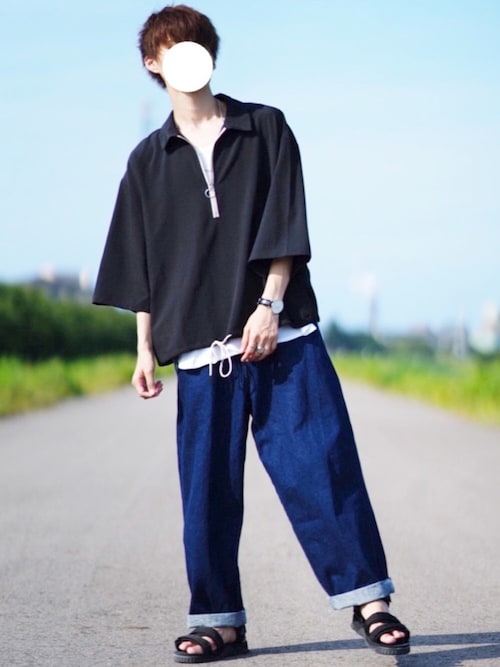 ゴルフ ハーフジップカットソー Tシャツ 長袖 メンズ トップス