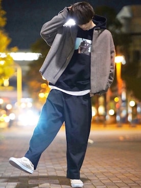 「HARE（ハレ）のアイテム（ブルゾン）」を使った、taiさん（メンズ・179cm）の冬コーディネート