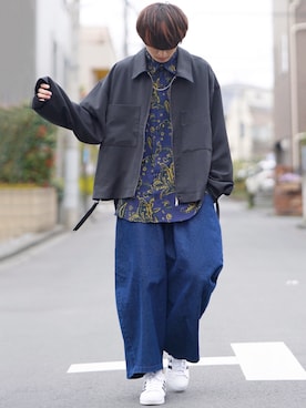 「act'm（アクトム）のアイテム（ブルゾン）」を使った、taiさん（メンズ・179cm）の春コーディネート