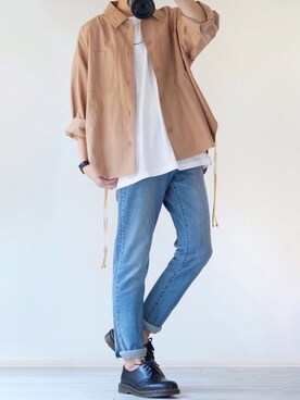 「Dr. Martens（ドクターマーチン）のアイテム（その他シューズ）」を使った、taiさん（メンズ・179cm）の春コーディネート