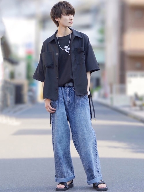 セール】act'm オーバーサイズ サイドコード CPO ダブルポケット半袖