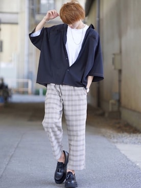 「act'm（アクトム）のアイテム（シューズ）」を使った、taiさん（メンズ・179cm）の夏コーディネート