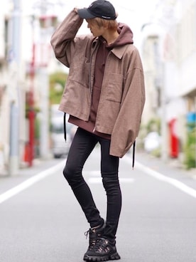 「act'm（アクトム）のアイテム（ブルゾン）」を使った、taiさん（メンズ・179cm）の秋コーディネート