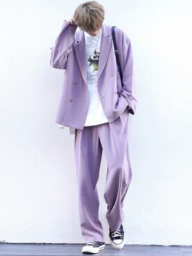 メンズのジャケット アウター ピンク 桃色系 コーディネート Zozotown