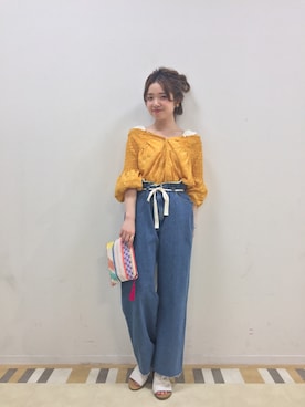「リメイクジーンズ」｜Matanoriさん（レディース・154cm）の夏コーディネート