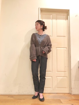 紐付きカシュクールカーディガン 紐付きカシュクールカーディガンを使った人気ファッション