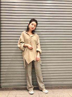 「ハーフアップ」｜Matanoriさん（レディース・154cm）の秋コーディネート