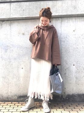 「フリンジスカート」｜Matanoriさん（レディース・154cm）の春コーディネート