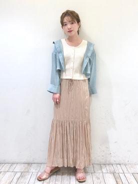 「ワッシャースカート」｜Matanoriさん（レディース・154cm）の春コーディネート