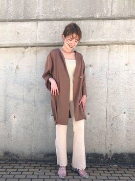 「クリアサンダル」｜「アイテム（その他アウター）」を使った、Matanoriさん（レディース・154cm）の春コーディネート
