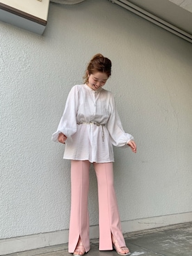 「チェーンベルト」｜Matanoriさん（レディース・154cm）の春コーディネート