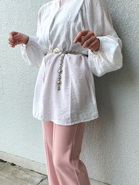 「チェーンベルト」｜Matanoriさん（レディース・154cm）の春コーディネート
