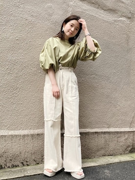 「主役はカラーパンツ」｜Matanoriさん（レディース・154cm）の春コーディネート