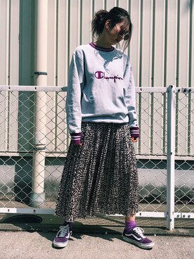 「平成最後のWEARISTAセンバツ」｜「アイテム（スウェット）」を使った、ʜᴀʀᴜᴋᴀさん（レディース・163cm）の春コーディネート