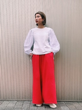 「Another Edition（アナザーエディション）のアイテム（その他パンツ）」を使った、ʜᴀʀᴜᴋᴀさん（レディース・163cm）の春コーディネート