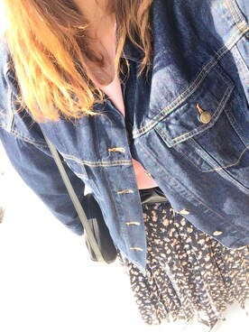 「お買い物」｜「アイテム（デニムジャケット）」を使った、Yuu.さん（レディース・155cm）の春コーディネート