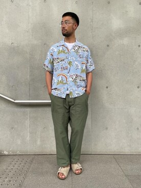「BIRKENSTOCK（ビルケンシュトック）の【別注】 ＜BIRKENSTOCK（ビルケンシュトック）＞ AROSA BIG BUCKLE/サンダル（サンダル、ベージュ系）」を使った、Yukihiro Yamamotoさん（メンズ・181cm）の夏コーディネート