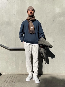 「BEAUTY&YOUTH UNITED ARROWS（ビューティーアンドユースユナイテッドアローズ）のアイテム（MA-1）」を使った、Yukihiro Yamamotoさん（メンズ・181cm）の冬コーディネート