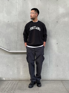 「RECOMMEND  ITEM STYLING」｜「アイテム（スウェット）」を使った、Yukihiro Yamamotoさん（メンズ・181cm）の冬コーディネート