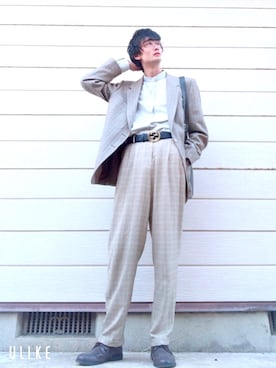 「Yves Saint Laurent（イヴサンローラン）のアイテム（テーラードジャケット）」を使った、すなくんさん（メンズ・180cm）の秋コーディネート