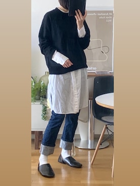 「MACPHEE（マカフィー）のアイテム（シャツワンピース）」を使った、minako_1027さん（レディース・170cm）の冬コーディネート
