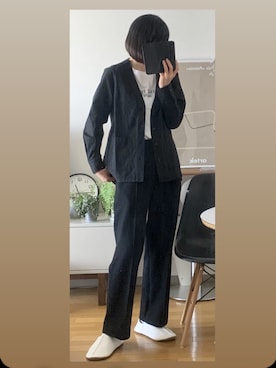 「NANO universe（ナノユニバース）のアイテム（ノーカラージャケット）」を使った、minako_1027さん（レディース・170cm）の春コーディネート