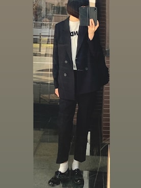 「50代カジュアル」｜「アイテム（スーツセット）」を使った、minako_1027さん（レディース・170cm）の春コーディネート