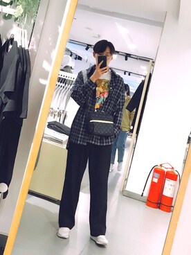 「FILA（フィラ）のアイテム（その他シューズ）」を使った、闷声さん（メンズ・182cm）の春コーディネート