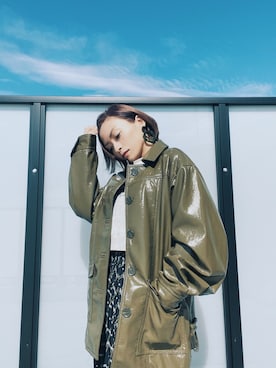 「SLY（スライ）のアイテム（ライダースジャケット）」を使った、__loveyui__さん（レディース・152cm）の秋コーディネート