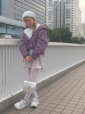 「merry jenny（メリージェニー）のアイテム（ダウンジャケット/コート）」を使った、まゆみさん（レディース・162cm）の冬コーディネート