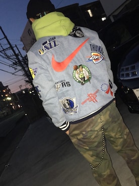 「Supreme （シュプリーム）のアイテム（デニムジャケット）」を使った、toshiyaさん（メンズ・165cm）の春コーディネート