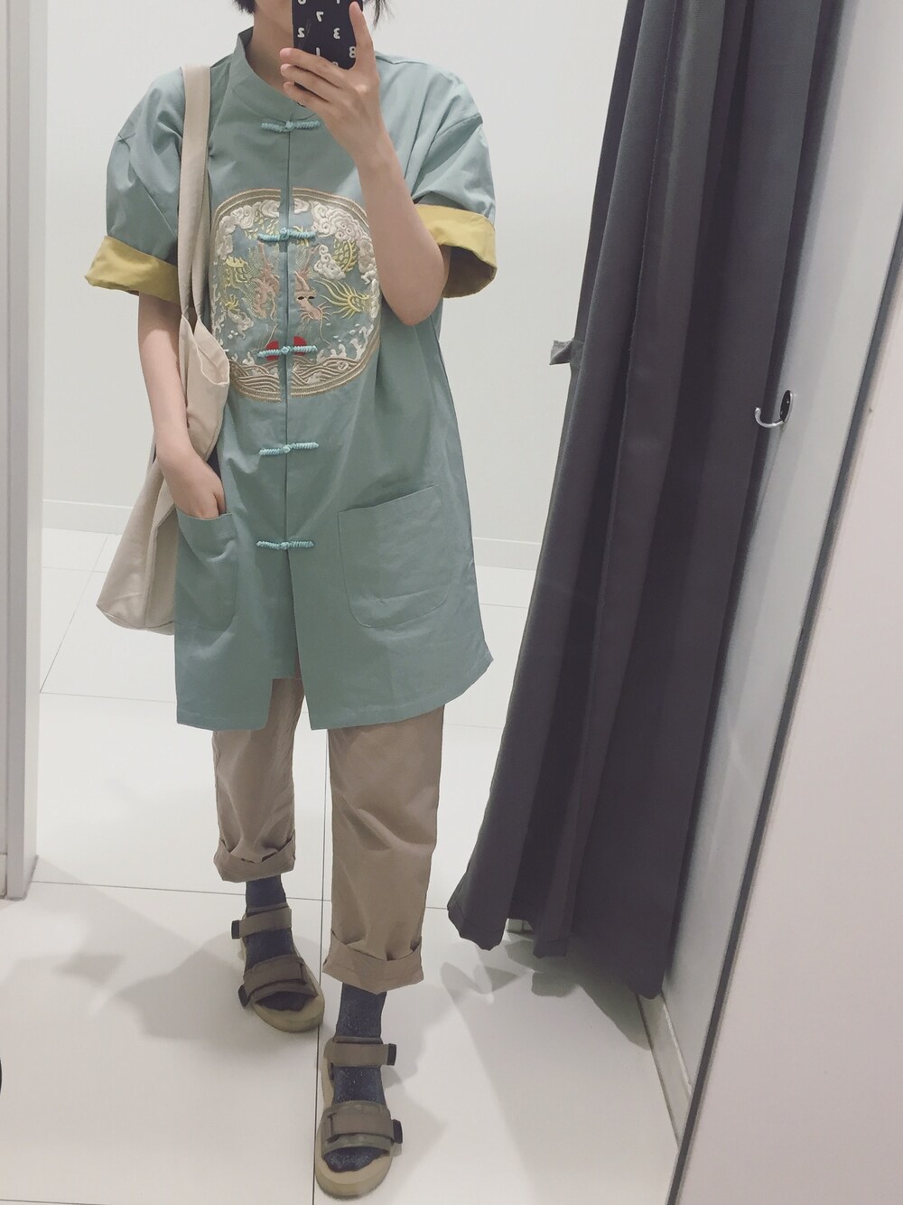 「日常」｜「jesus candyのアイテム（トップス、グリーン系）」を使った、wakuwakuさん（レディース・165cm）の夏コーディネートの1枚目の写真
