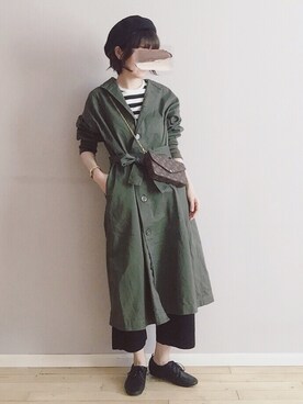 「mystic（ミスティック）のアイテム（ステンカラーコート）」を使った、wakuwakuさん（レディース・165cm）の秋コーディネート