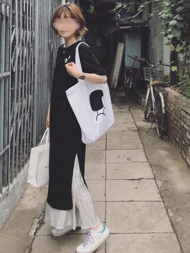「日系休闲」｜「アイテム（ワンピース/ドレス）」を使った、wakuwakuさん（レディース・165cm）の夏コーディネート