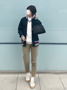 「CDG（シーディージー）のアイテム（ジャケット/アウター）」を使った、wakuwakuさん（レディース・165cm）の春コーディネート